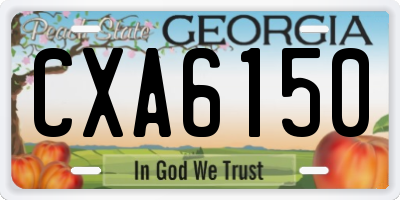 GA license plate CXA6150
