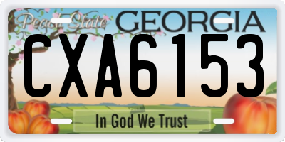 GA license plate CXA6153