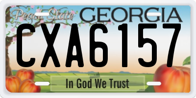 GA license plate CXA6157