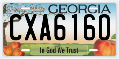 GA license plate CXA6160