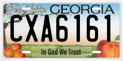 GA license plate CXA6161