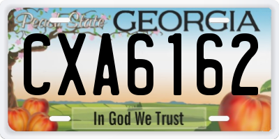 GA license plate CXA6162