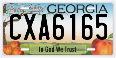 GA license plate CXA6165