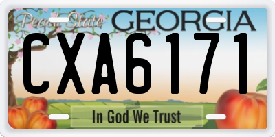 GA license plate CXA6171