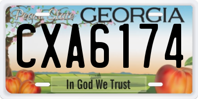 GA license plate CXA6174