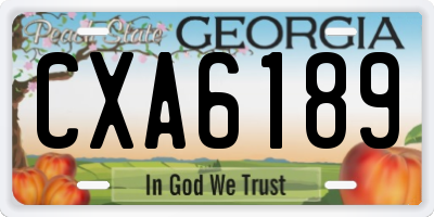 GA license plate CXA6189