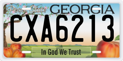 GA license plate CXA6213