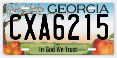GA license plate CXA6215