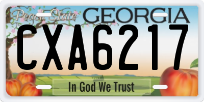 GA license plate CXA6217