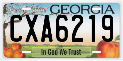GA license plate CXA6219
