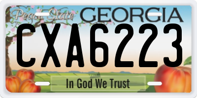 GA license plate CXA6223