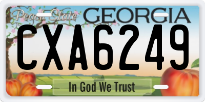 GA license plate CXA6249