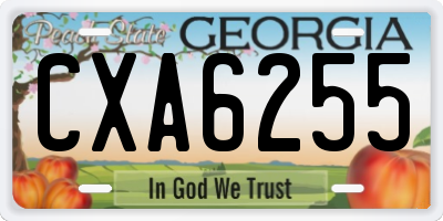 GA license plate CXA6255