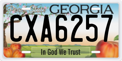 GA license plate CXA6257