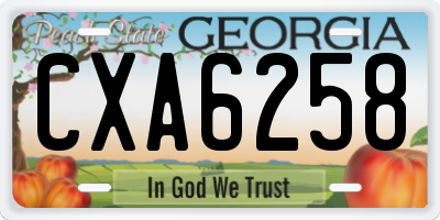 GA license plate CXA6258
