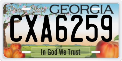 GA license plate CXA6259