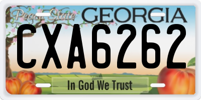 GA license plate CXA6262
