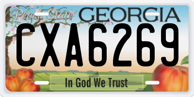 GA license plate CXA6269