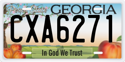 GA license plate CXA6271