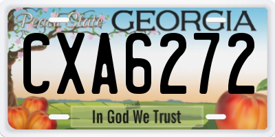 GA license plate CXA6272