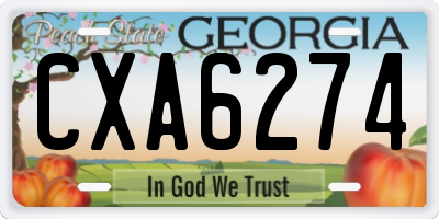 GA license plate CXA6274
