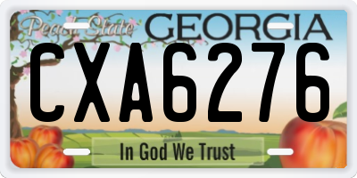 GA license plate CXA6276