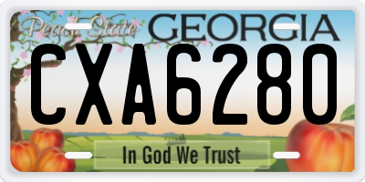 GA license plate CXA6280