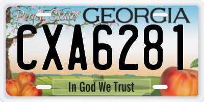 GA license plate CXA6281