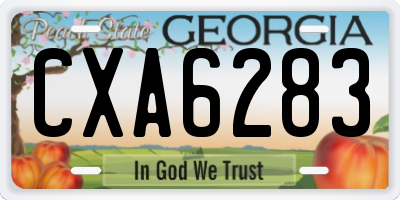 GA license plate CXA6283