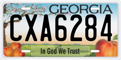 GA license plate CXA6284