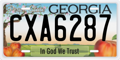 GA license plate CXA6287