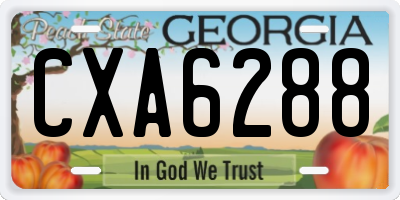 GA license plate CXA6288
