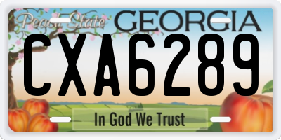 GA license plate CXA6289