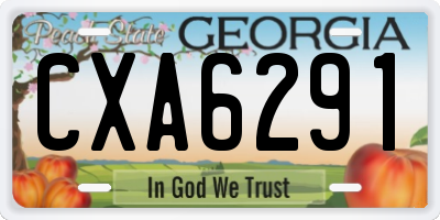 GA license plate CXA6291