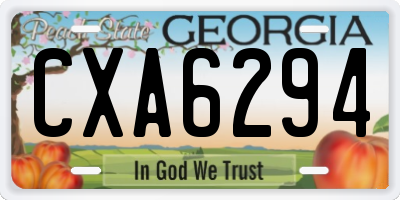 GA license plate CXA6294