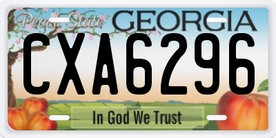 GA license plate CXA6296
