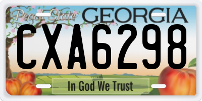 GA license plate CXA6298
