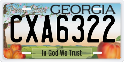 GA license plate CXA6322