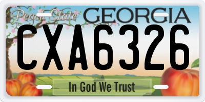GA license plate CXA6326