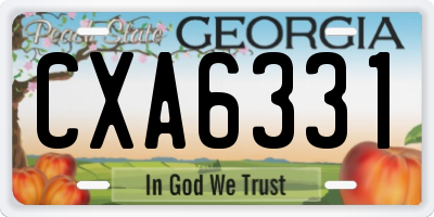 GA license plate CXA6331