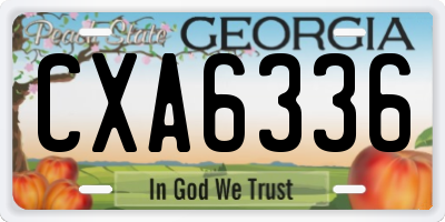GA license plate CXA6336