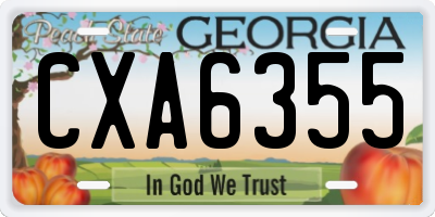 GA license plate CXA6355