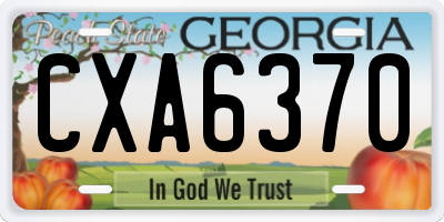 GA license plate CXA6370