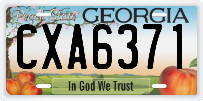 GA license plate CXA6371