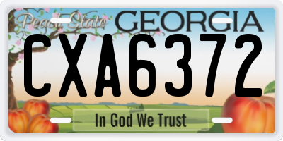 GA license plate CXA6372