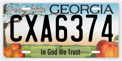 GA license plate CXA6374