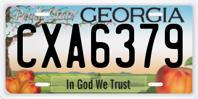 GA license plate CXA6379