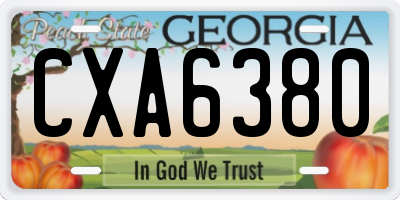 GA license plate CXA6380