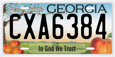GA license plate CXA6384