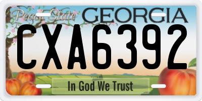 GA license plate CXA6392